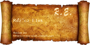 Rácz Elek névjegykártya
